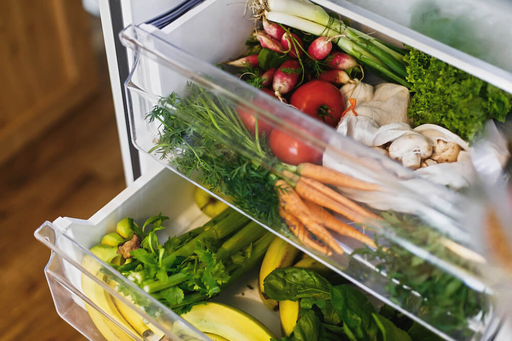 Warzywa w szufladach lodówki